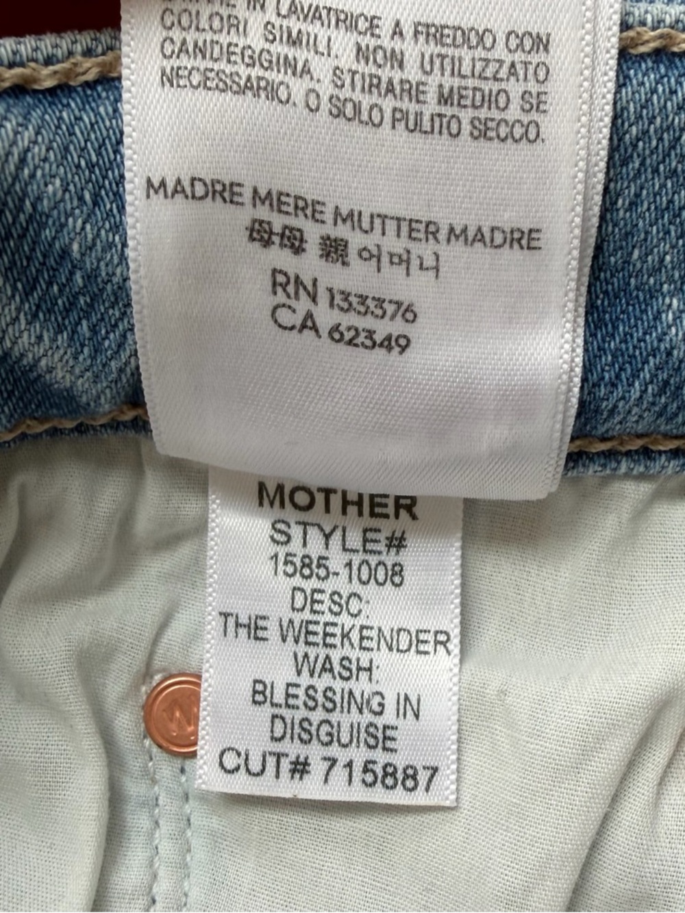 Mother The Weekender Jeans in Blessing in Disguise - NWT - Size 25 - Picture 12 of 15